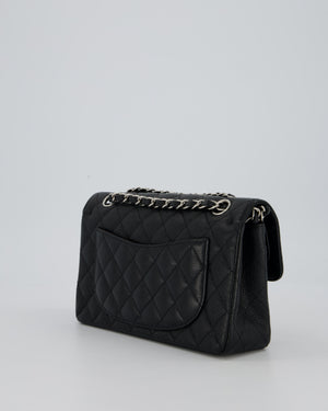 Chanel Black Small Classic Double Flap Bag in Caviar Leather with Silver Hardware