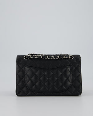 Chanel Black Small Classic Double Flap Bag in Caviar Leather with Silver Hardware