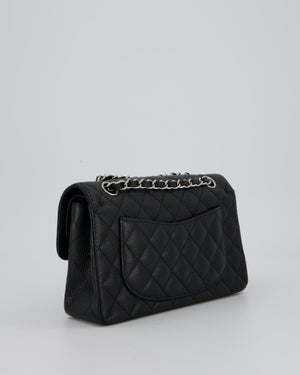 Chanel Black Small Classic Double Flap Bag in Caviar Leather with Silver Hardware