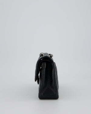 Chanel Black Small Classic Double Flap Bag in Caviar Leather with Silver Hardware