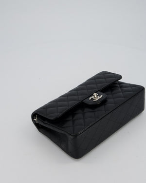 Chanel Black Small Classic Double Flap Bag in Caviar Leather with Silver Hardware