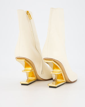 Fendi White First Leather Ankle Boots Size EU 38