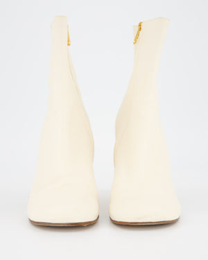 Fendi White First Leather Ankle Boots Size EU 38