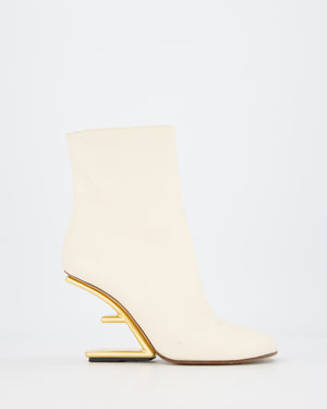 Fendi White First Leather Ankle Boots Size EU 38