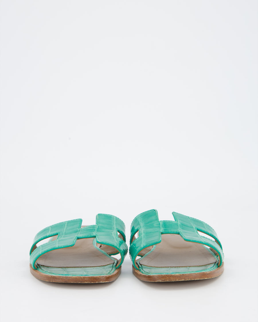 Hermès Oran in Vert Jade Mississippiensis Alligator Leather Size EU 38
