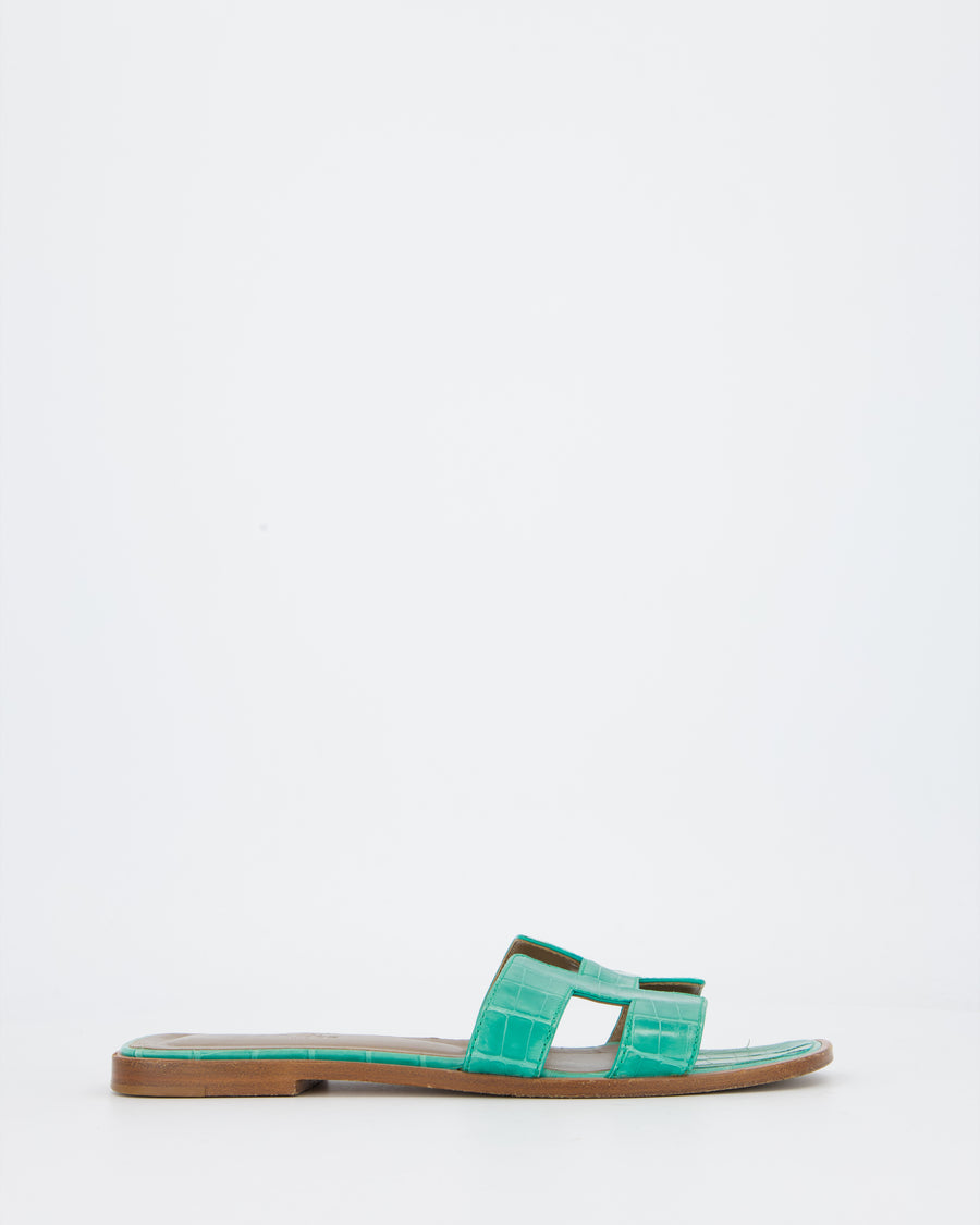 Hermès Oran in Vert Jade Mississippiensis Alligator Leather Size EU 38