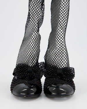 Chanel Black Diamante Bow CC Boots Size EU 38