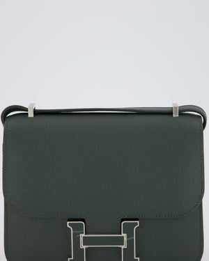 Hermès Constance III 18 Miroir Bag in Vert Mangrove Epsom Leather with Palladium and Vert Mangrove Enamel Hardware