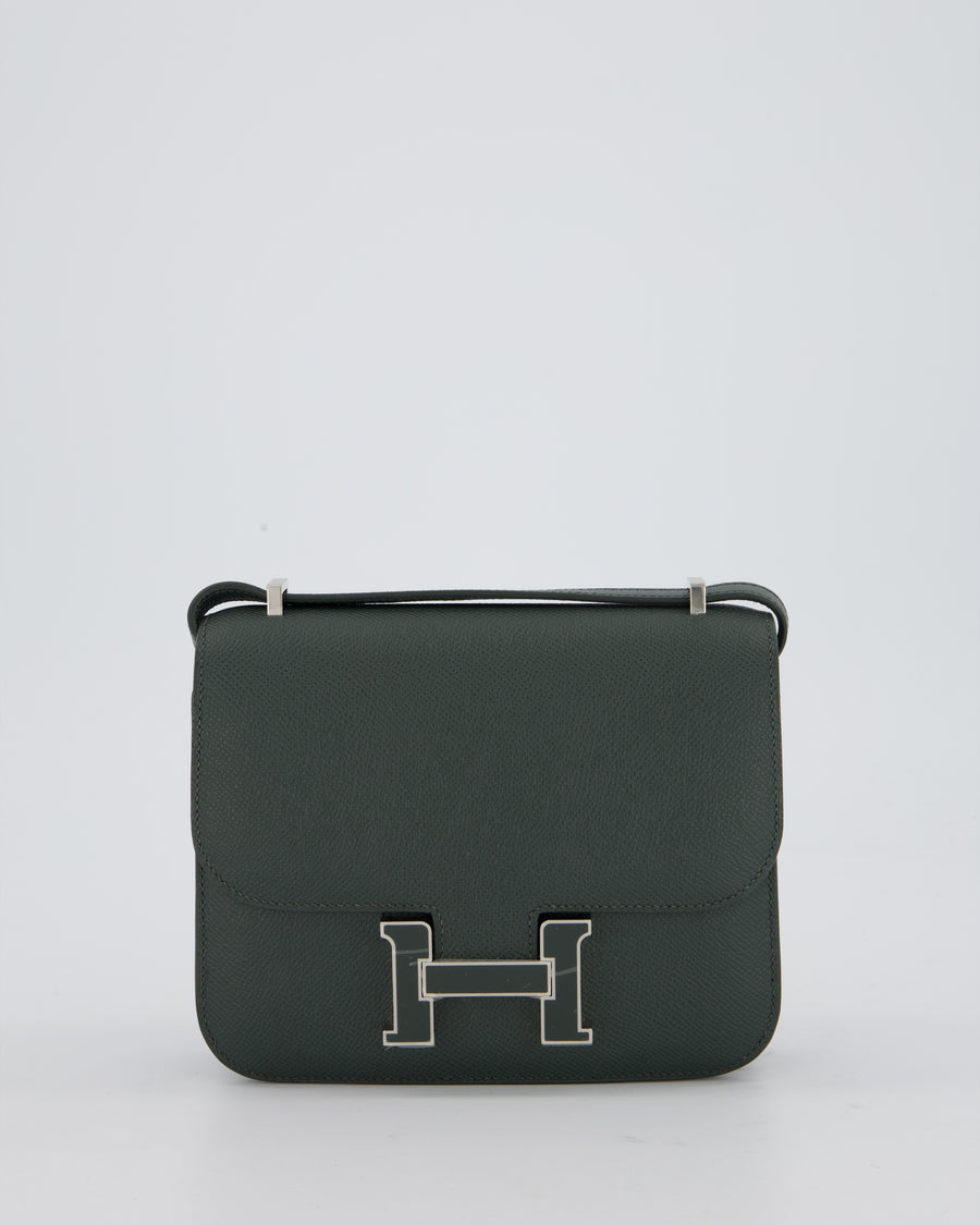 Hermès Constance III 18 Miroir Bag in Vert Mangrove Epsom Leather with Palladium and Vert Mangrove Enamel Hardware
