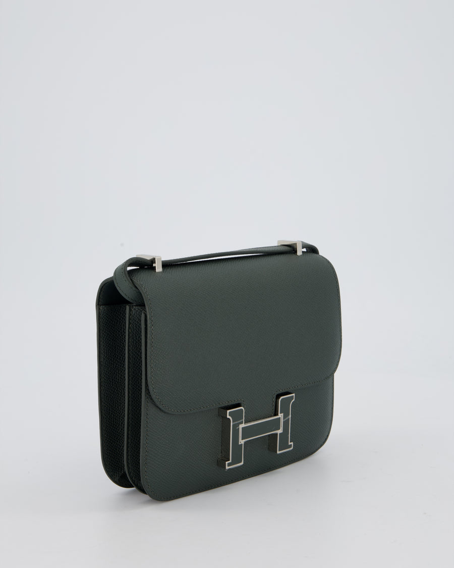 Hermès Constance III 18 Miroir Bag in Vert Mangrove Epsom Leather with Palladium and Vert Mangrove Enamel Hardware