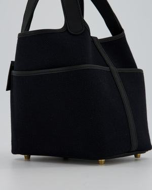 *ULTRA RARE* Hermes Picotin Cargo 18cm Bag in Black Toile Goeland Canvas with Gold Hardware