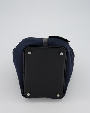Hermès Picotin Cargo 18cm Bag in Bleu Marine Toile Goeland Canvas with Palladium Hardware