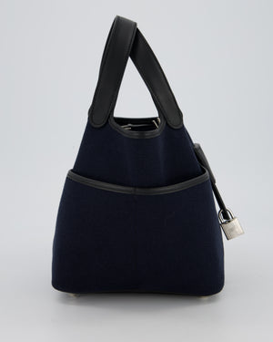 Hermès Picotin Cargo 18cm Bag in Bleu Marine Toile Goeland Canvas with Palladium Hardware