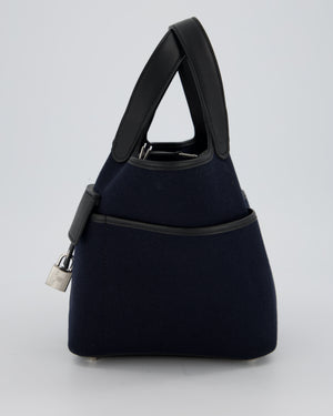 Hermès Picotin Cargo 18cm Bag in Bleu Marine Toile Goeland Canvas with Palladium Hardware