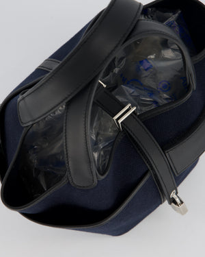 Hermès Picotin Cargo 18cm Bag in Bleu Marine Toile Goeland Canvas with Palladium Hardware