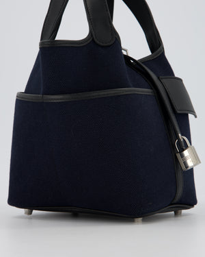 Hermès Picotin Cargo 18cm Bag in Bleu Marine Toile Goeland Canvas with Palladium Hardware