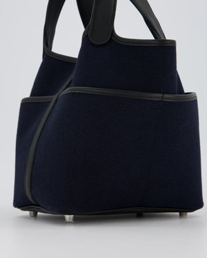 Hermès Picotin Cargo 18cm Bag in Bleu Marine Toile Goeland Canvas with Palladium Hardware