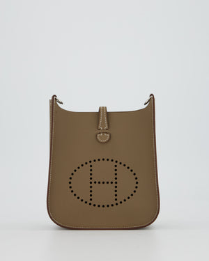 Hermès Mini Evelyne Sellier Bag in Etoupe Epsom Leather with Palladium Hardware