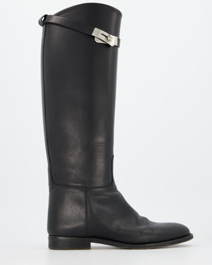 Hermès Black Jumping Knee High Boots Size EU 38.5