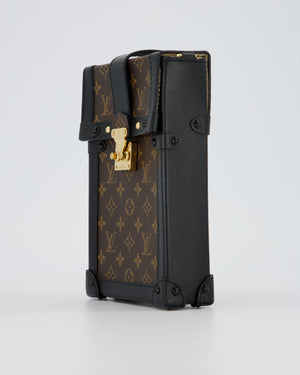 Louis Vuitton Brown Vertical Trunk Bag in Monogram Canvas and Black Calfskin Leather with Gold Hardware