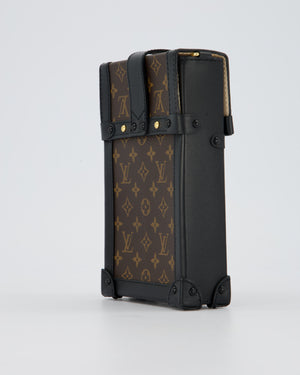 Louis Vuitton Brown Vertical Trunk Bag in Monogram Canvas and Black Calfskin Leather with Gold Hardware
