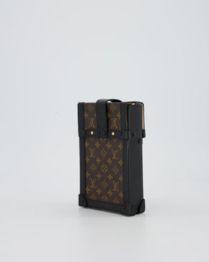 Louis Vuitton Brown Vertical Trunk Bag in Monogram Canvas and Black Calfskin Leather with Gold Hardware
