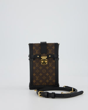 Louis Vuitton Brown Vertical Trunk Bag in Monogram Canvas and Black Calfskin Leather with Gold Hardware