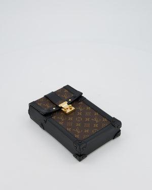 Louis Vuitton Brown Vertical Trunk Bag in Monogram Canvas and Black Calfskin Leather with Gold Hardware