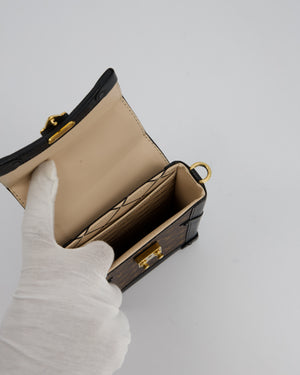 Louis Vuitton Brown Vertical Trunk Bag in Monogram Canvas and Black Calfskin Leather with Gold Hardware