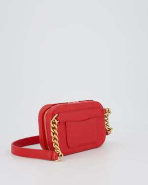 Chanel Red Quilted CC Waist Bag in Caviar Leather and Brushed Gold Hardware