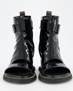 Louis Vuitton Black Patent Moonlight Ankle Boots Size EU 39