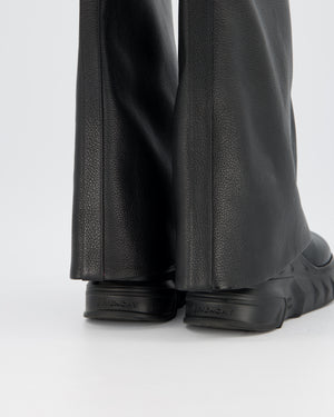 Givenchy Black Shark Lock Biker Boots In Grained Leather Size EU 40