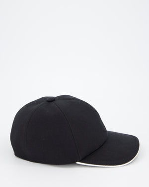 Chanel Black Cotton Baseball Cap with CC Logo Detail One Size