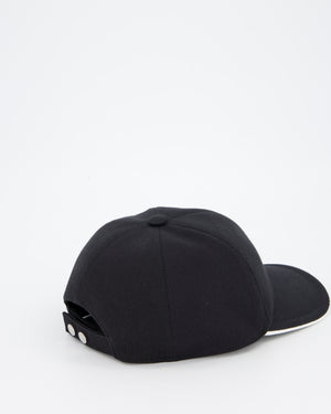 Chanel Black Cotton Baseball Cap with CC Logo Detail One Size