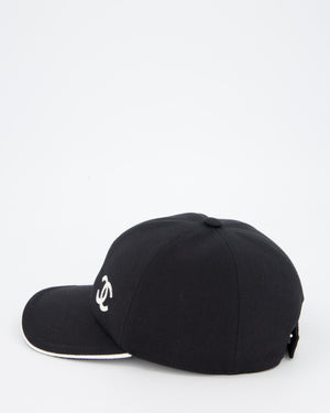 Chanel Black Cotton Baseball Cap with CC Logo Detail One Size
