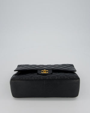 Chanel Black Jumbo Classic Double Flap Bag in Caviar Leather with Gold Hardware