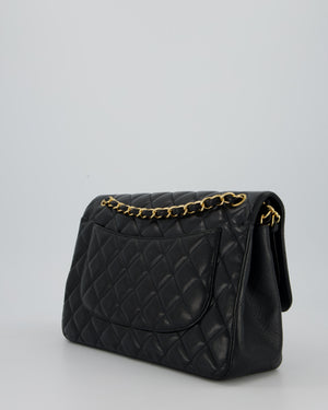Chanel Black Jumbo Classic Double Flap Bag in Caviar Leather with Gold Hardware