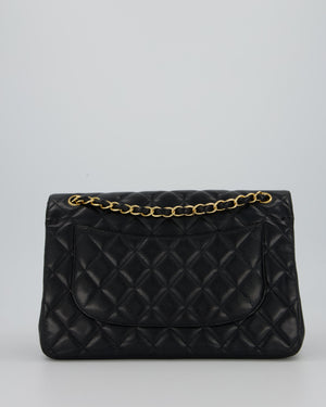 Chanel Black Jumbo Classic Double Flap Bag in Caviar Leather with Gold Hardware