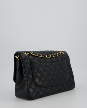Chanel Black Jumbo Classic Double Flap Bag in Caviar Leather with Gold Hardware