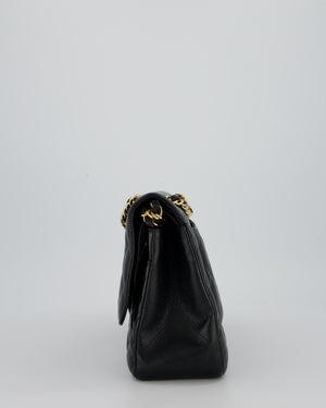 Chanel Black Jumbo Classic Double Flap Bag in Caviar Leather with Gold Hardware