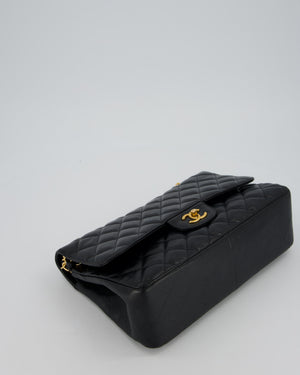 Chanel Black Jumbo Classic Double Flap Bag in Caviar Leather with Gold Hardware