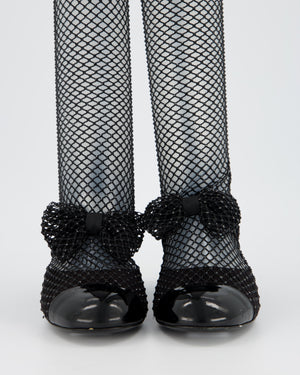 Chanel Black Diamante Bow CC Boots Size EU 38
