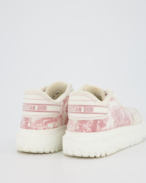Christian Dior Pink and White Toile de Jouy Print Addict Sneakers Size EU 38