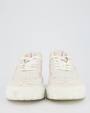 Christian Dior Pink and White Toile de Jouy Print Addict Sneakers Size EU 38