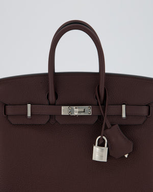 *HOT* Hermès Birkin 25 Retourne Bag in Rouge Sellier Togo Leather with Palladium Hardware