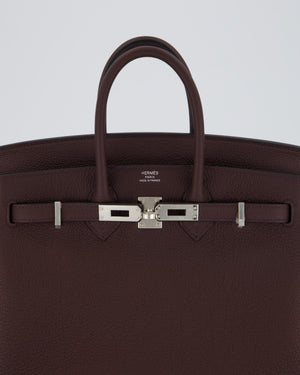 *HOT* Hermès Birkin 25 Retourne Bag in Rouge Sellier Togo Leather with Palladium Hardware