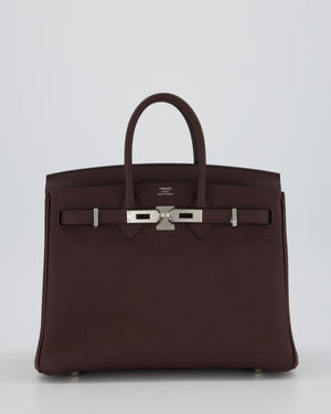 *HOT* Hermès Birkin 25 Retourne Bag in Rouge Sellier Togo Leather with Palladium Hardware