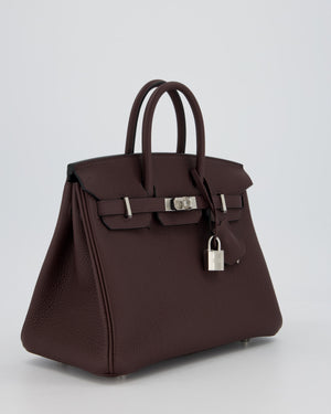 *HOT* Hermès Birkin 25 Retourne Bag in Rouge Sellier Togo Leather with Palladium Hardware