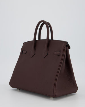 *HOT* Hermès Birkin 25 Retourne Bag in Rouge Sellier Togo Leather with Palladium Hardware