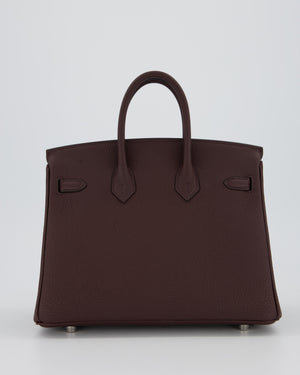 *HOT* Hermès Birkin 25 Retourne Bag in Rouge Sellier Togo Leather with Palladium Hardware